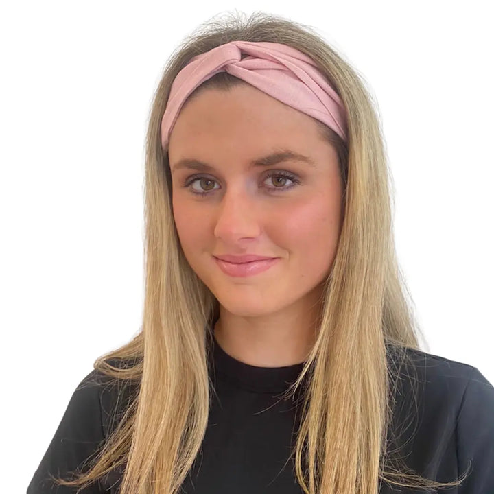 WS Linen Elastic Headband - Pink - Image 1