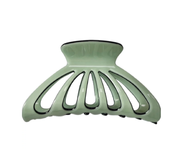 Acetate Large Claw in Green Ash & Black