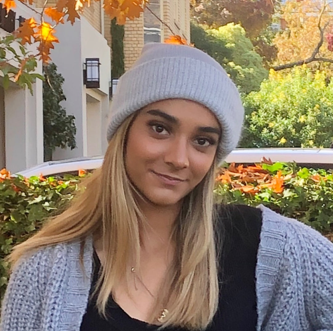 Angora Blend Slouch beanie - L Grey