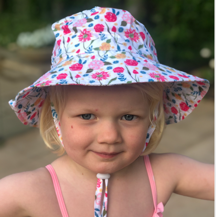 Flower Bucket Wide Brim  & Toggle -age 2-6