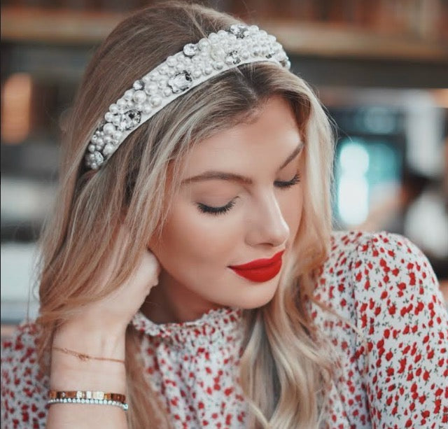 Premium Handmade Pearl & Rhinestone encrusted Headband