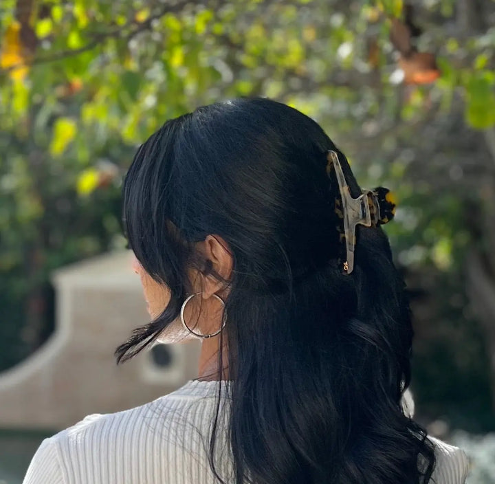 Acetate Line Hair Claw 11.5cm Gaia Tortoise