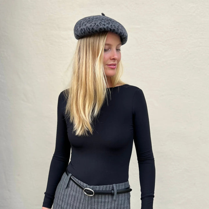 Chicago Black Leather Belt Silver 1.4 cm