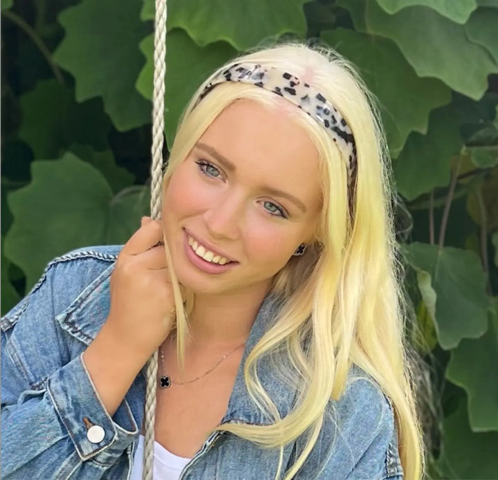 Acetate Headband 2.5cm Wide - Light Turtle