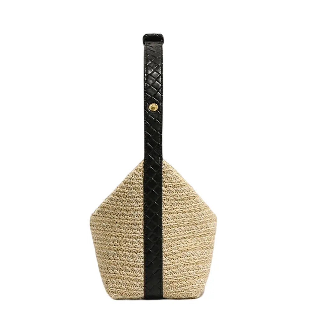 Bodicia - Straw Crotchet & Black Vegan Shoulder Bag