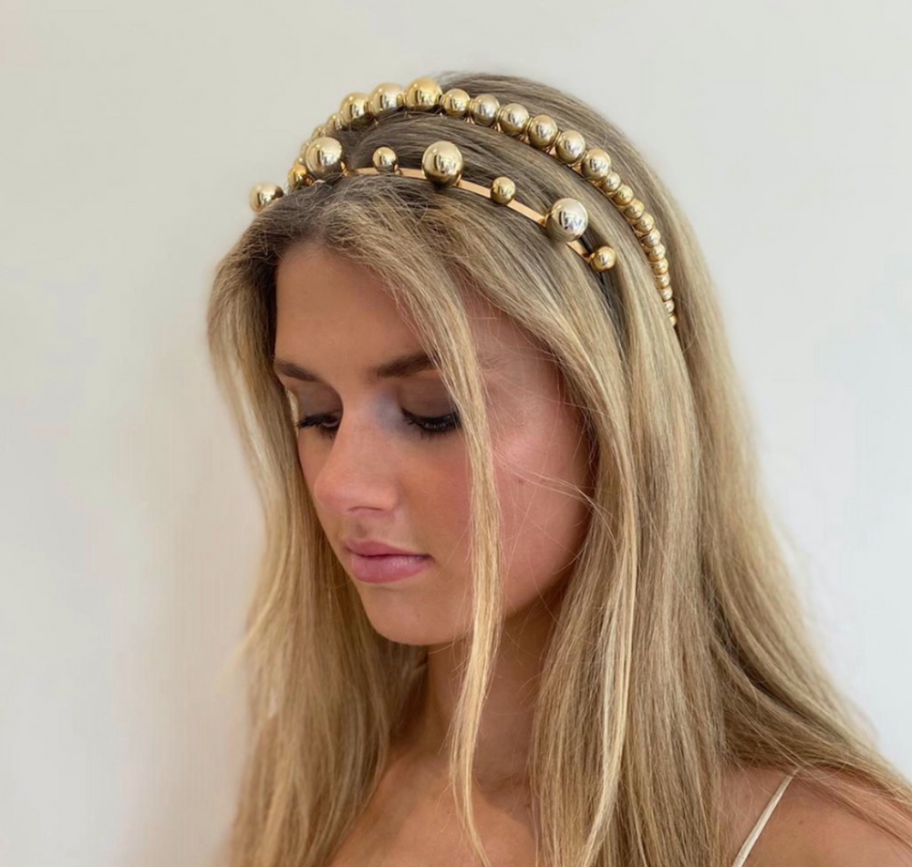 WS - Gold Pearl Headband