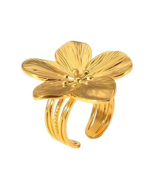 Hibiscus Gold Ring