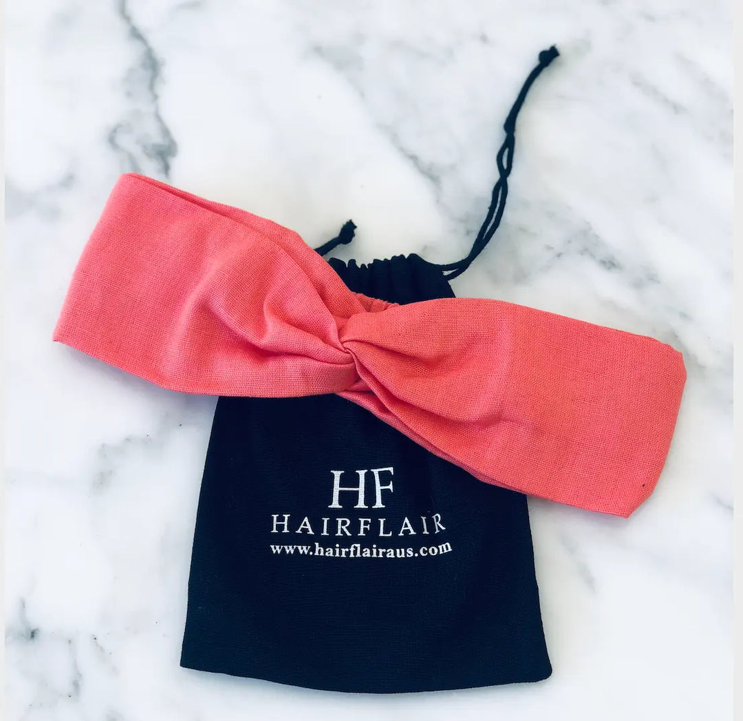 WS - Headband - 100% Linen Elastic -Burnt Coral