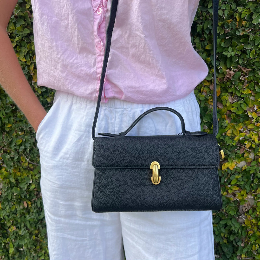 Katherine Vegan Leather Bag – Black
