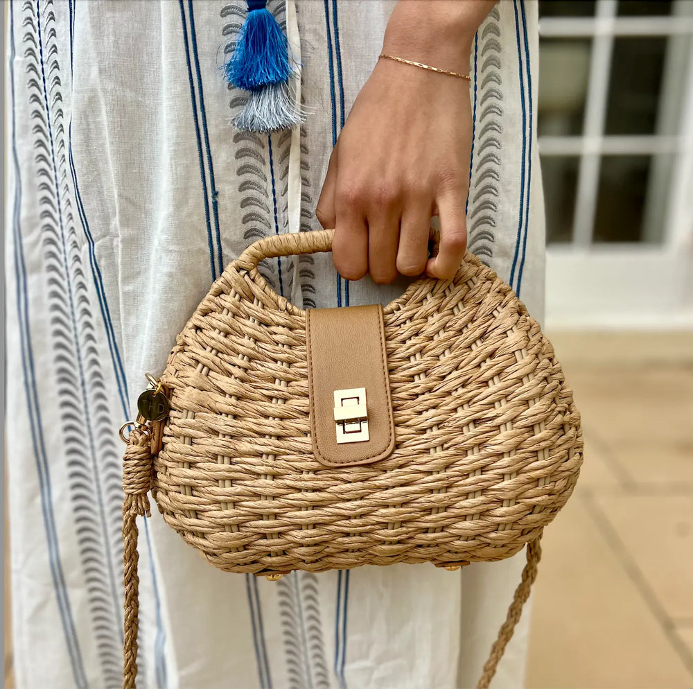 WS Kirsten Straw Shoulder Bag - Golden