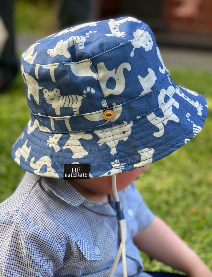 Hats - Kids Blue Animals 1-3yrs