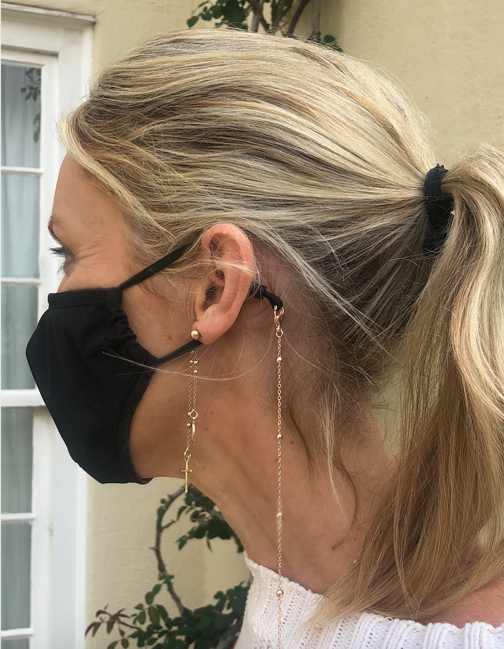 Glasses / Sunglasses Chain metal in Rose gold