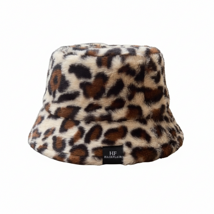 KIDS Faux Fur Bucket Hat - Leopard 5 -10