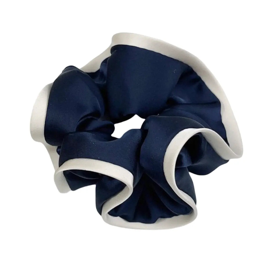WS Scrunchie- Navy with White trim