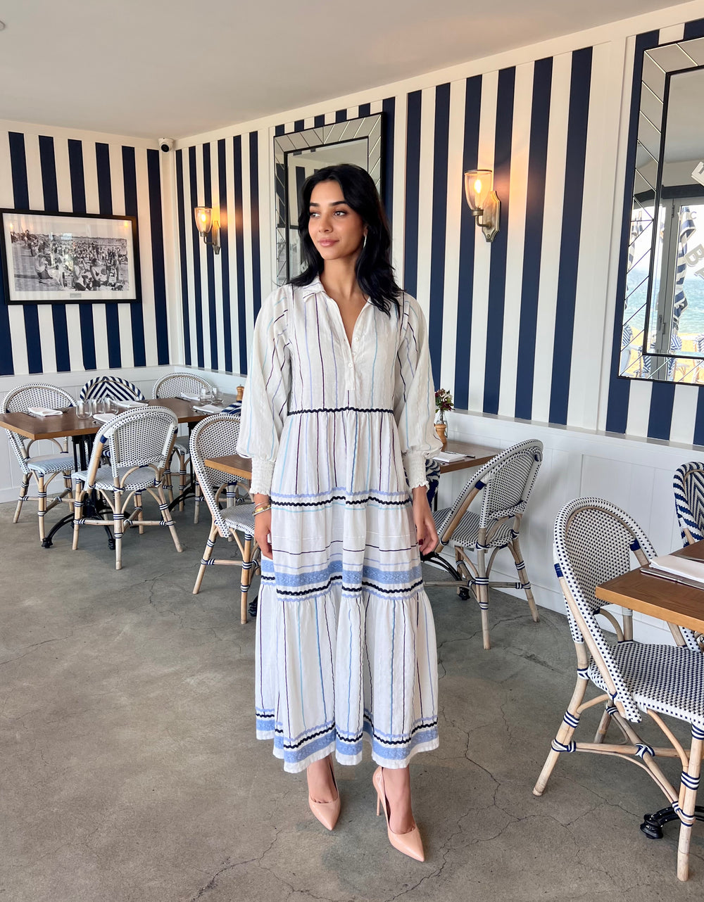 Felicity Linen Embroidered Shirt Dress