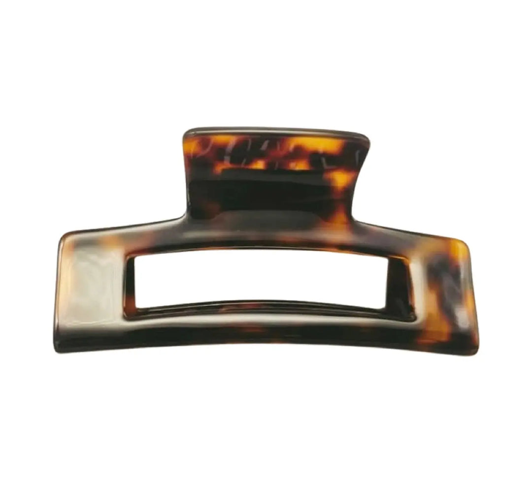 Premium Large Rectangular Claw in Dark Turtle