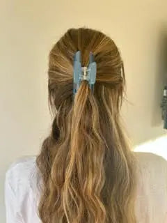 WS Premium Large Acetate Rectangular Claw Grey/Blue 757953171706