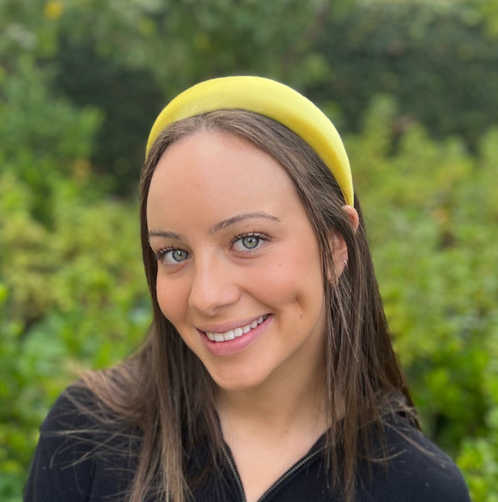 Satin Padded Headband -yellow