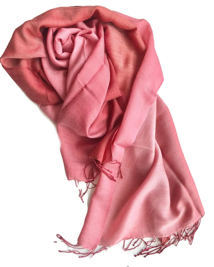 Scarf - Cashmere/ Mulberry Silk Scarf inPirouette Pink/Pink