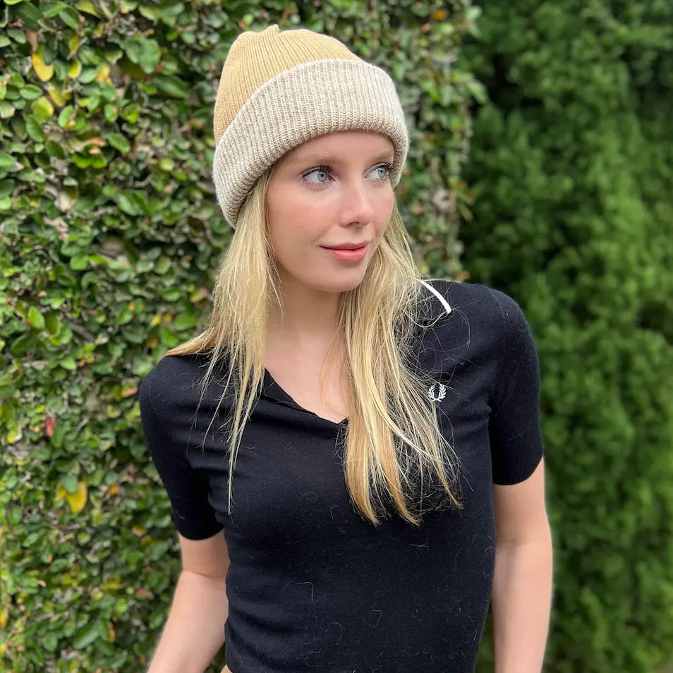 WS Angora Blend Slouch Beanie - Fawn - Image 2