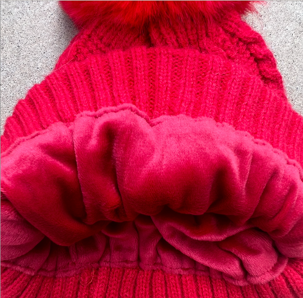 KIDS Beanie & Scarf - Red  - 1- 4yr