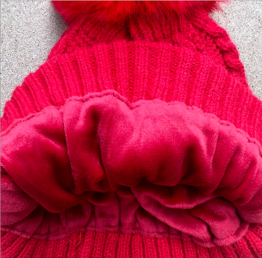 KIDS Beanie & Scarf - Red  - 1- 4yr