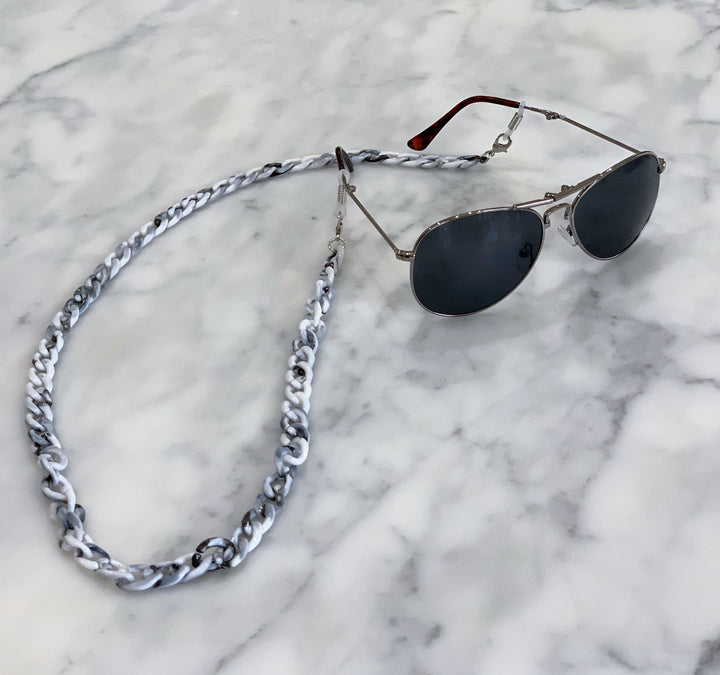 Glasses / Sunglass Chain in Grey and White
