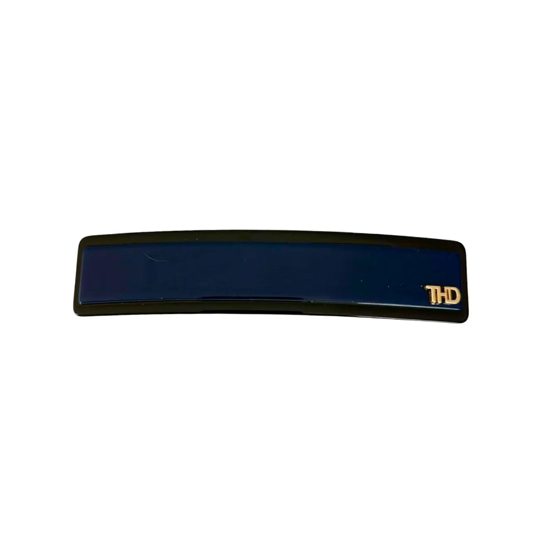 Acetate Barrette -  Two Tone - Navy with Black Trim