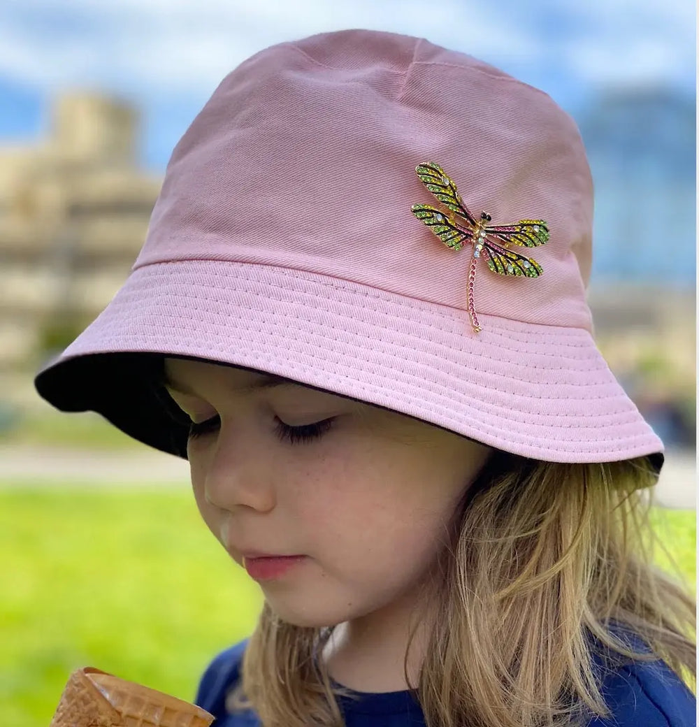 Bucket Hat - reversible- Pink/White 6-adult