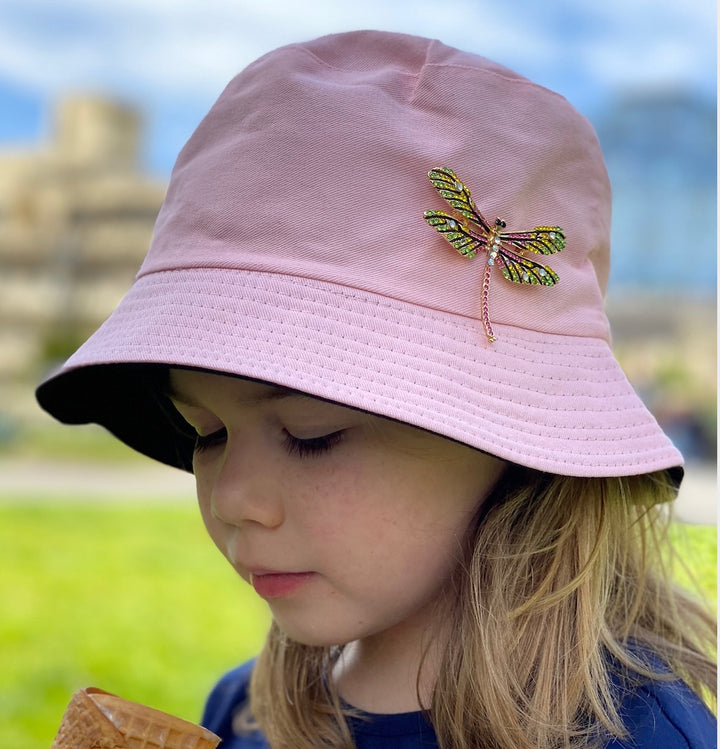 Bucket Hat - reversible- Pink/White 6-adult
