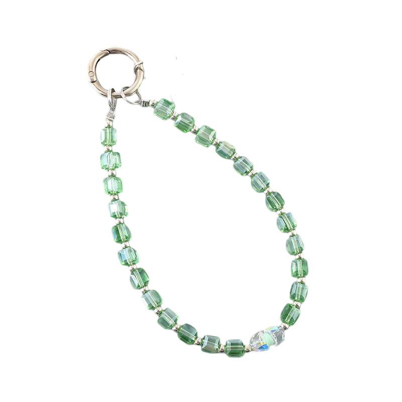 WS Crystal Wrist Phone Strap - Green