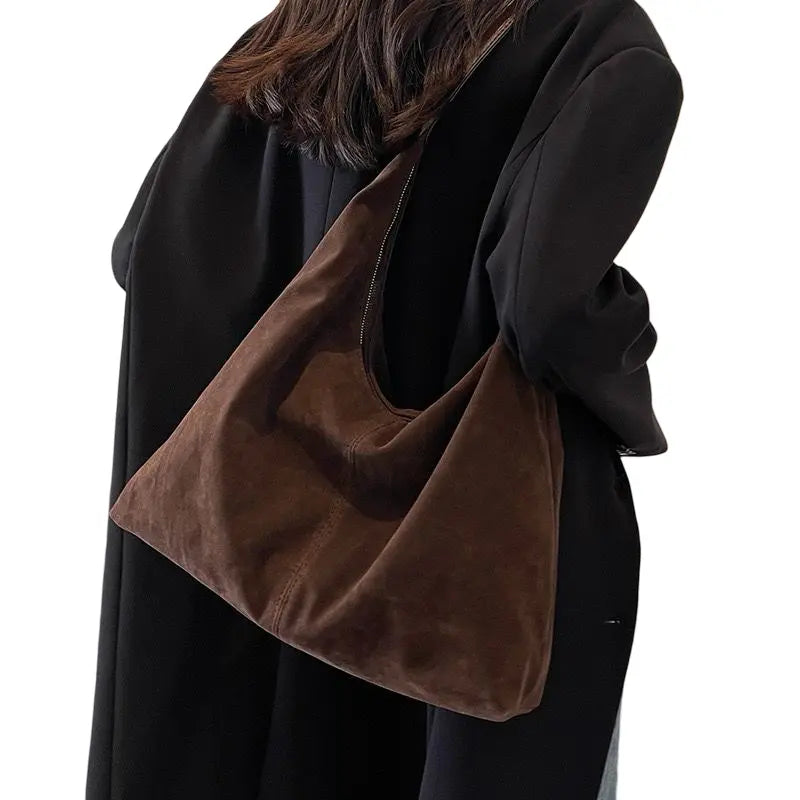 Nala Suede Shoulder bag in chocolate
