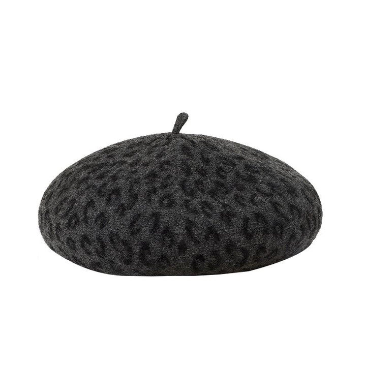 WS Lille Wool Leopard Beret - Grey - Hero