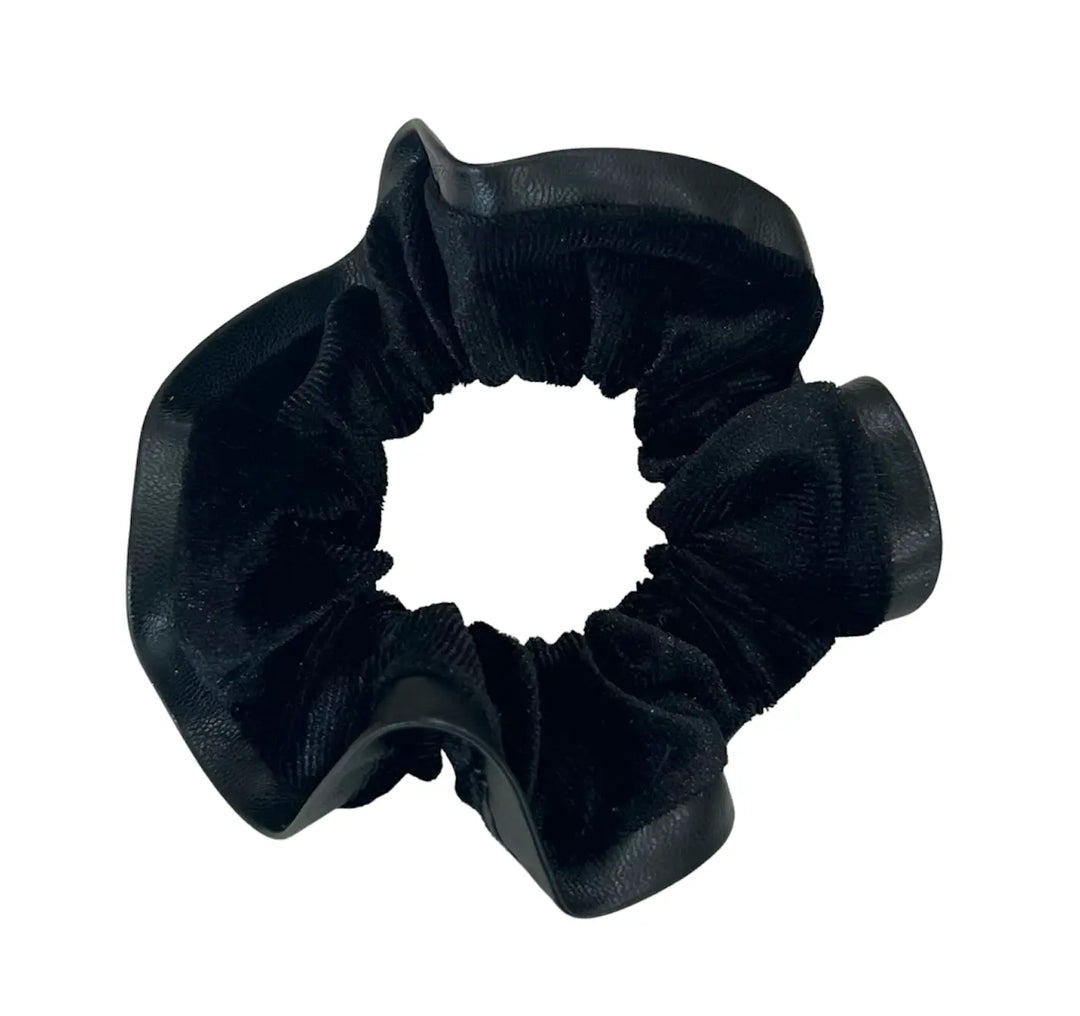 Scrunchie - Black Velvet & Trim