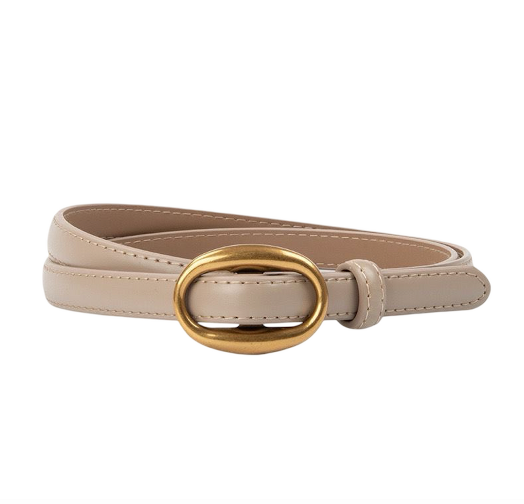 WS Chicago Nude Leather Belt Gold 1.4 cm