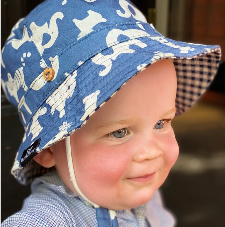 Hats - Kids Blue Animals 1-3yrs