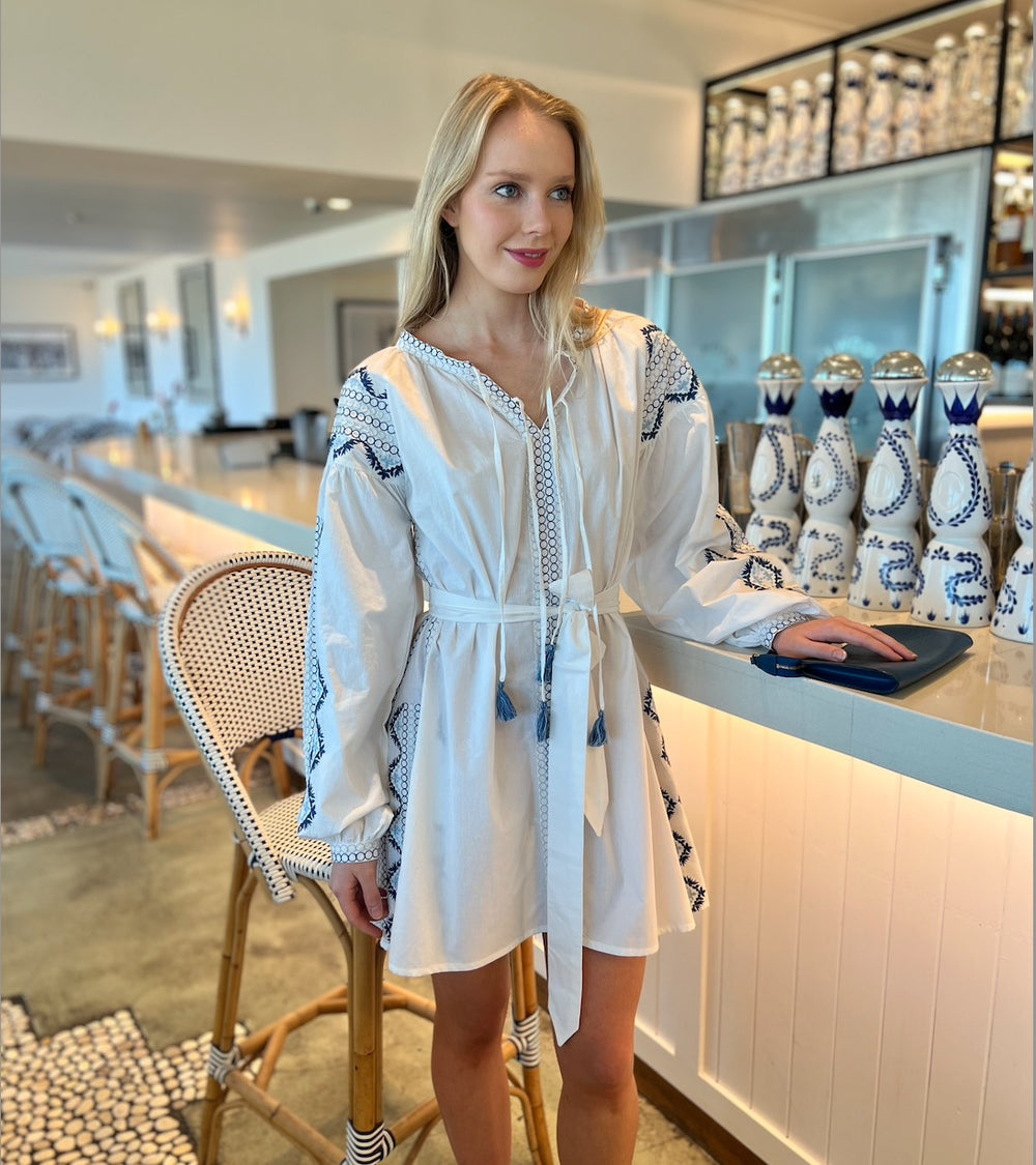 WS Dress - Embroidered cotton 'Santorini' 757953171850