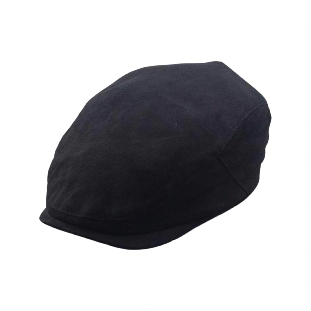 Unisex Newsboy Cap - Black Suede