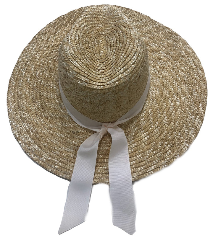 WS - 100% Wheat Straw Panama Ultrawide brim- Optional Off white Tania Hird Designs