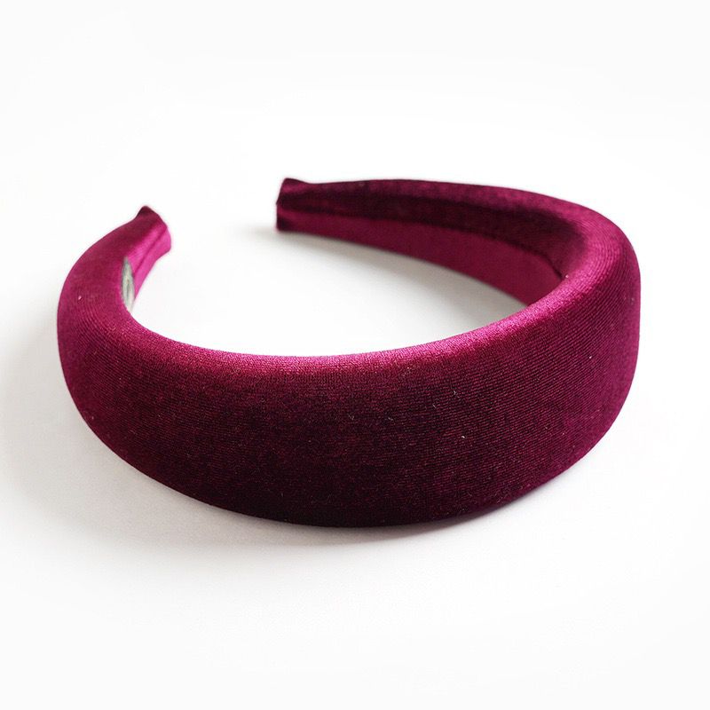 Padded Velvet Headband - wine