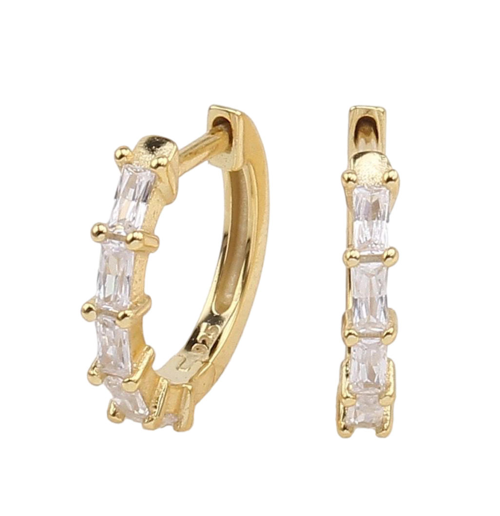 Gold Sterling Silver Josie Earrings with Crystal Zirconias