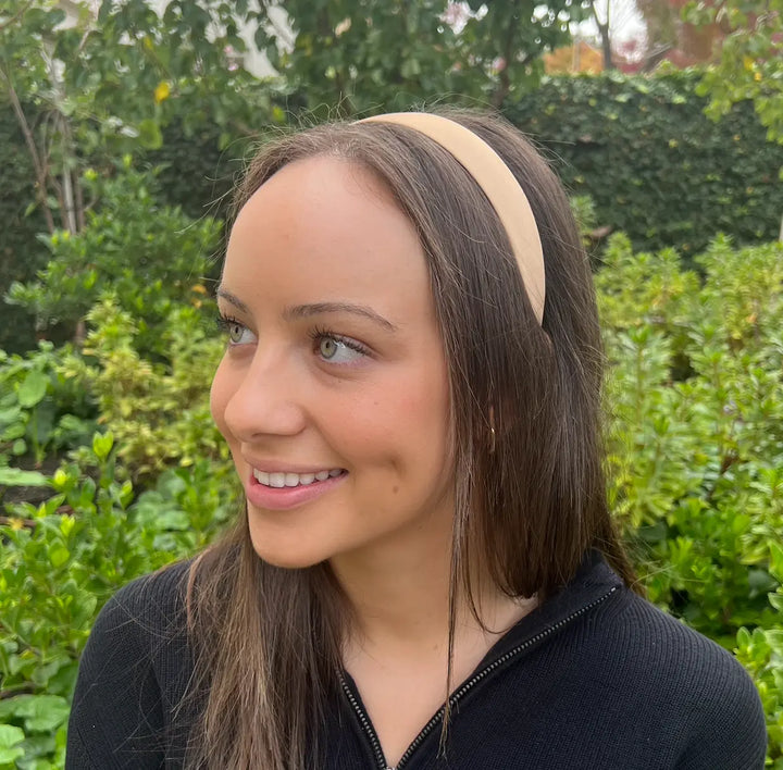 WS Satin Headband 2.5cm - Champagne - Image 1