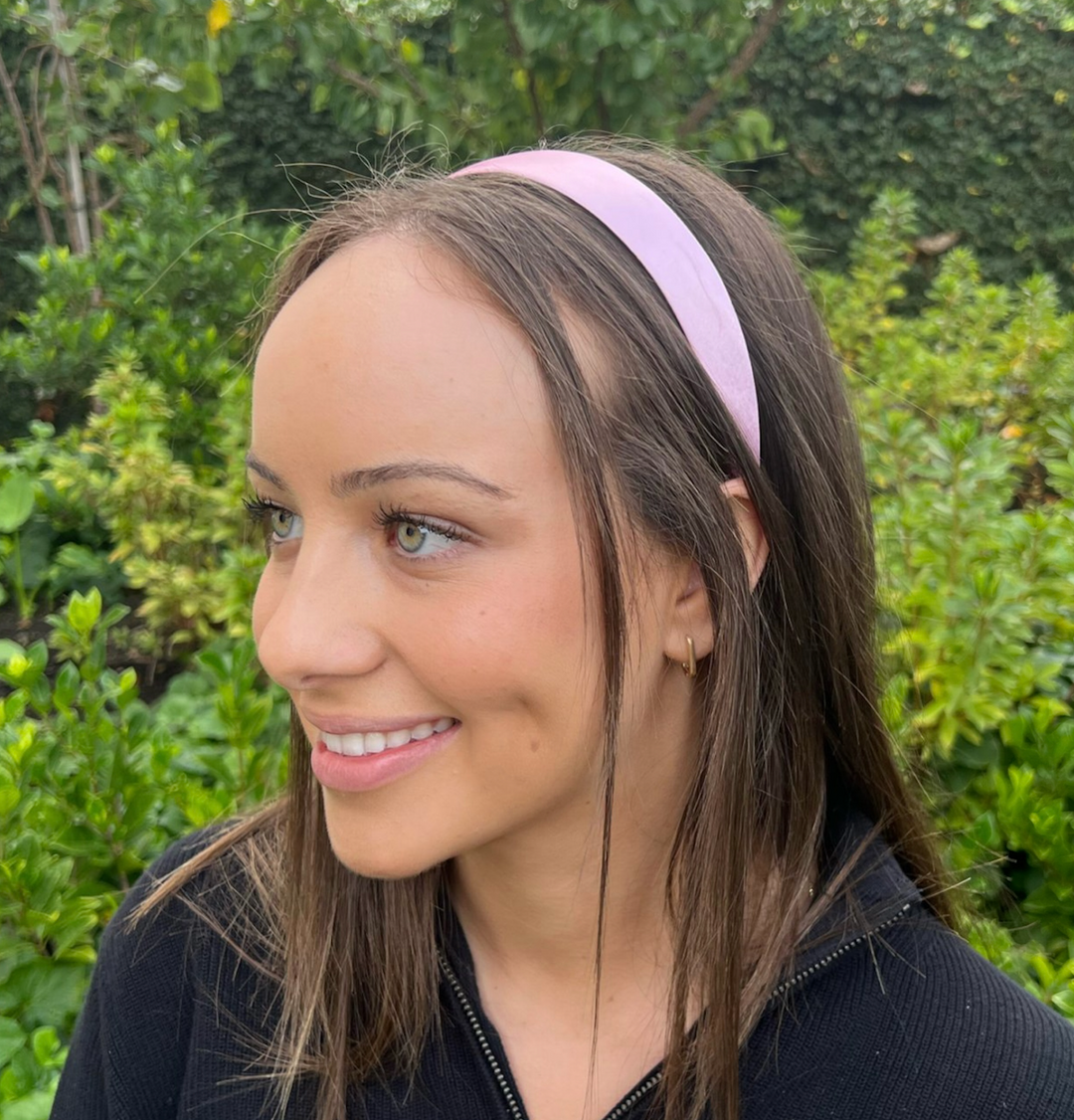 Headband Satin -2.5cm in Pink