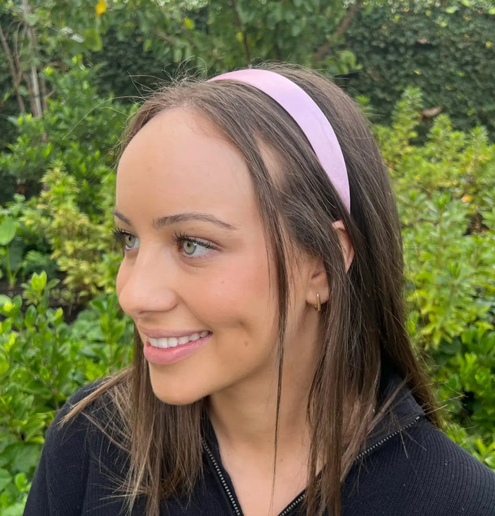 WS Satin Headband 2.5cm - Pink - Image 1