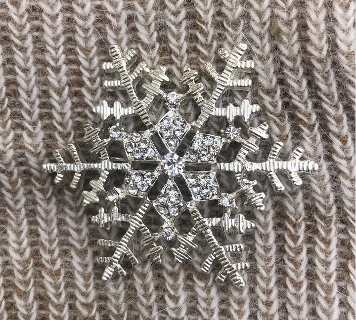 WS - Angora Blend Beanie with SnowFlake- Charcoal 754523535050