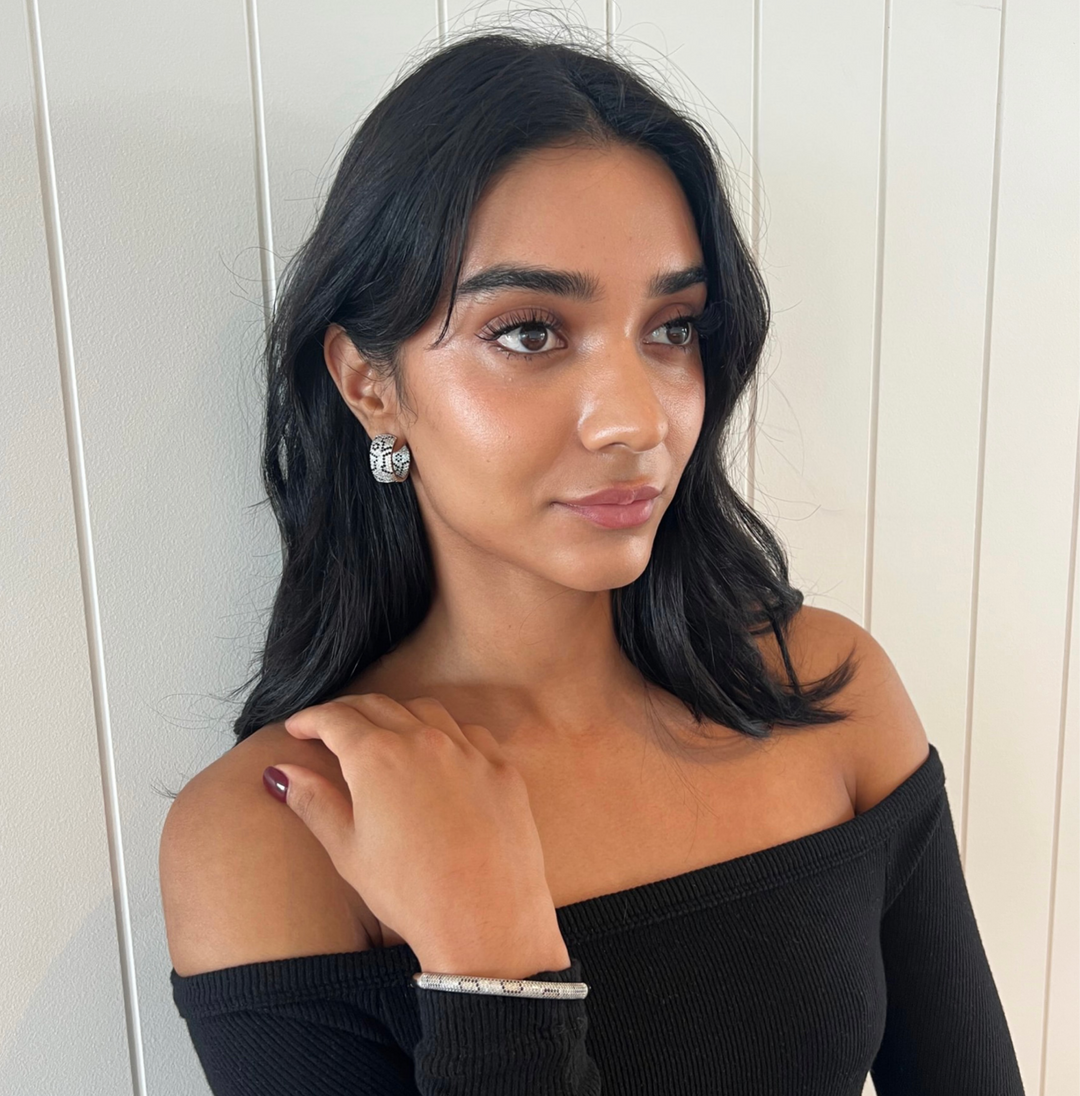 Luciana Silver Animal Pave Earrings