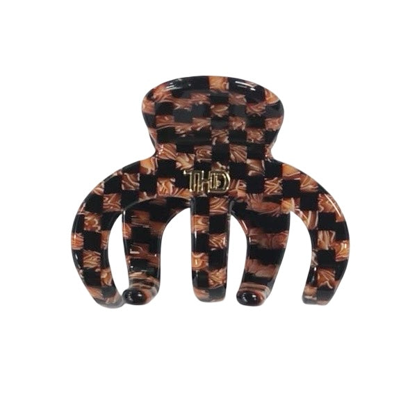 Medium Octopus Hair Claw -  Copper / Black check