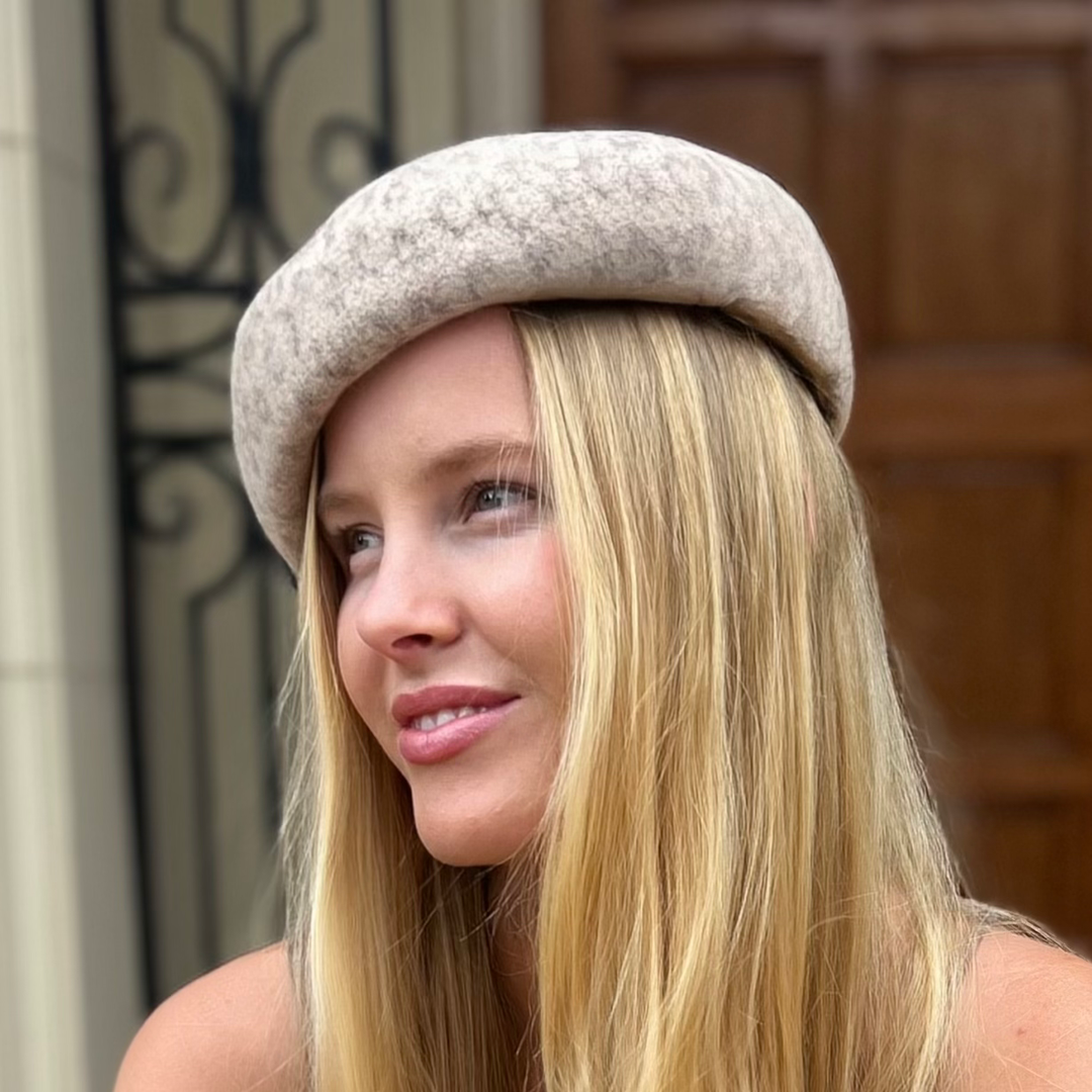 WS Lille Wool Leopard Beret - Grey - Image 5