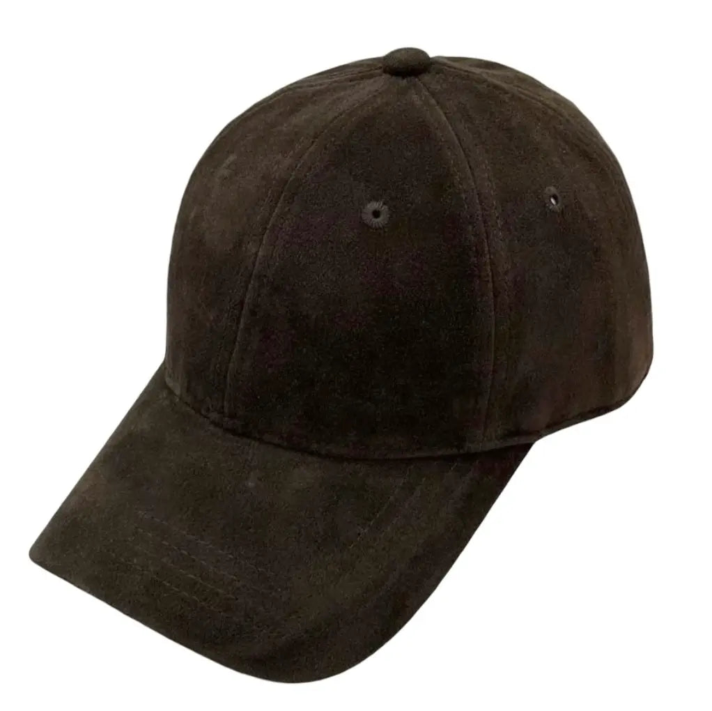 Vegan Suede Baseball Cap M in Chocolate