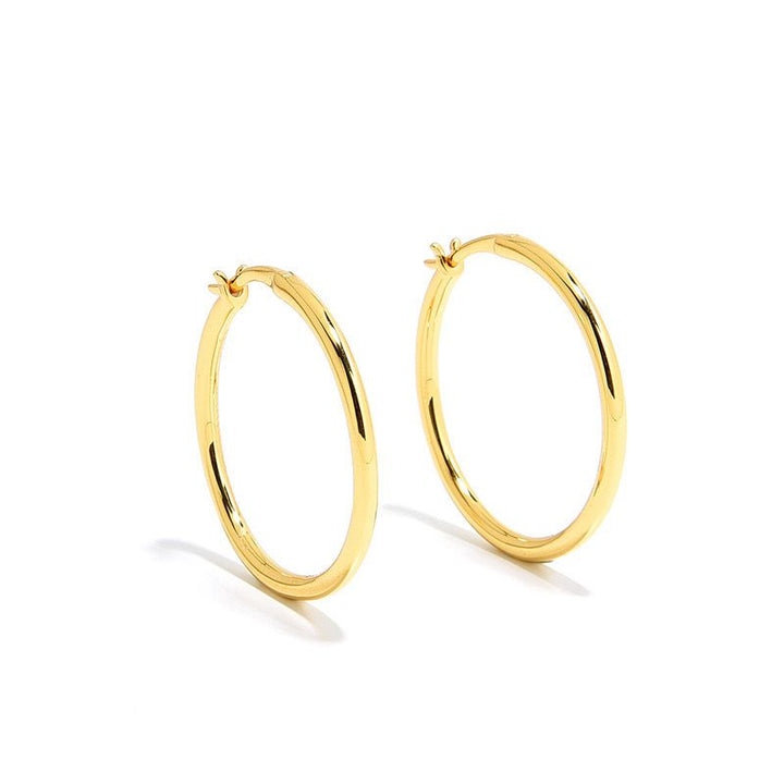 18K Gold plated Sterling Silver Hoop Earrings 4cm